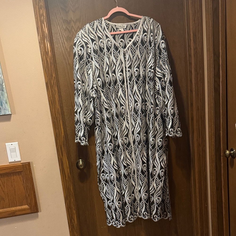 Elegant Black and Silver Women's Top Coat